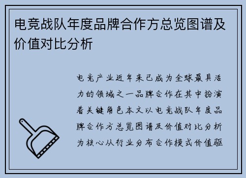 电竞战队年度品牌合作方总览图谱及价值对比分析